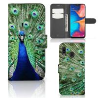 Samsung Galaxy A30 | Telefoonhoesje | Met pasjeshouder | Pauw