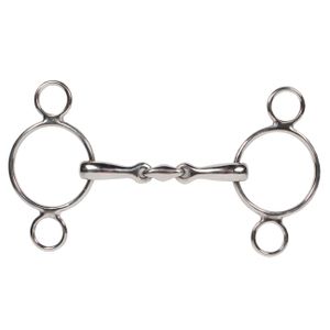 Pagony Pessoa bit dubbel gebroken 3 rings 16mm zilver maat:11,5