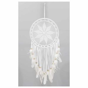 Mandala Dromenvanger Rond Gehaakt Wit (98 x 37 x 0.5 cm)