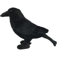 Pluche zwarte kraai/raaf vogel knuffel - 18 cm - Vogels dieren - decoratie/speelgoed