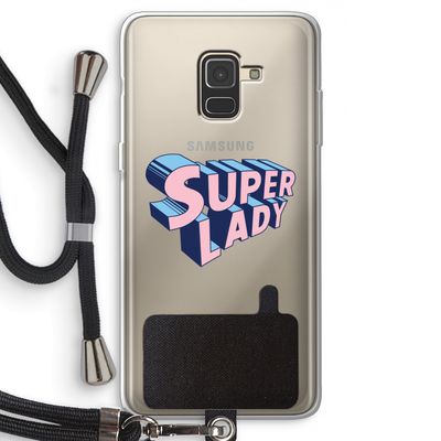 Superlady: Samsung Galaxy A8 (2018) Transparant Hoesje met koord