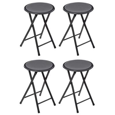 4x stuks bijzet krukje/stoel - Opvouwbaar - antraciet - 46 cm