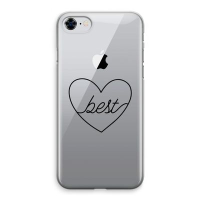 Best heart black: iPhone 8 Transparant Hoesje