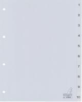 Tabbladen Filex 4-gaats 410N 1-10 genummerd grijs PP