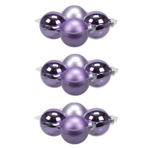 12x stuks glazen kerstballen amethyst paars 10 cm mat/glans - Kerstbal