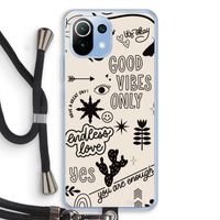 Good vibes: Xiaomi Mi 11 Lite Transparant Hoesje met koord