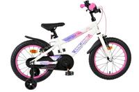 Volare lily kinderfiets - meisjes - 16 inch - wit roze paars - twee handremmen