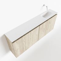 MONDIAZ TURE 120cm toiletmeubel light brown grey. EDEN wastafel talc rechts geen kraangat - thumbnail