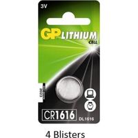 4 stuks (4 blisters a 1 stuks) GP Lithium knoopcel CR1616 - thumbnail