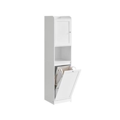 Kast met verstelbare plank en uitneembare waszak met handgrepen, wolkenwit