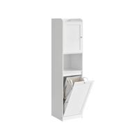 Kast met verstelbare plank en uitneembare waszak met handgrepen, wolkenwit