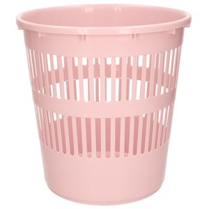 Afvalbak/vuilnisbak/kantoor prullenbak - plastic - roze - 28 cm