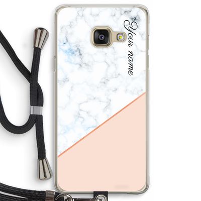 Marmer in stijl: Samsung Galaxy A3 (2016) Transparant Hoesje met koord
