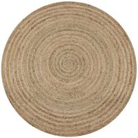 VidaXL Tapijt rond 120 cm gevlochten jute