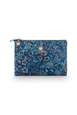 Pip Studio Toilettas Charly Medium Quilted Daisy Dreams Blauw