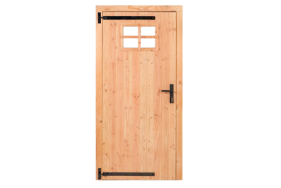 Douglas enkele klampdeur met klein raam 100x205 cm buitenmaat, linksdraaiend- - - Tuindeco