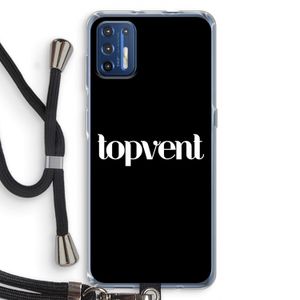 Topvent Zwart: Motorola Moto G9 Plus Transparant Hoesje met koord