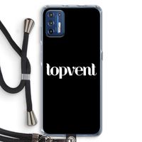 Topvent Zwart: Motorola Moto G9 Plus Transparant Hoesje met koord