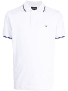 Emporio Armani polo à logo brodé - Blanc