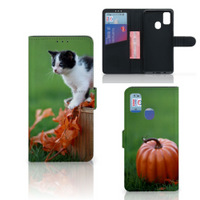 Samsung Galaxy M21 | M30s Telefoonhoesje met Pasjes Kitten