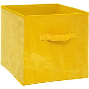 Opbergmand/kastmand 29 liter geel polyester 31 x 31 x 31 cm   -