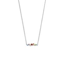 Ketting Fantasie zilver-zirconia meerkleurig 1,4 mm 45 + 5 cm