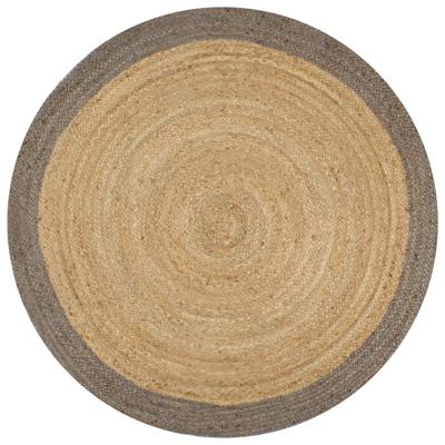 VidaXL Vloerkleed handgemaakt met grijze rand 90 cm jute
