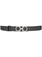 Ferragamo ceinture en cuir à boucle Gancini - Gris
