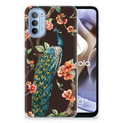 Motorola Moto G31 | G41 | TPU Hoesje | Pauw met Bloemen