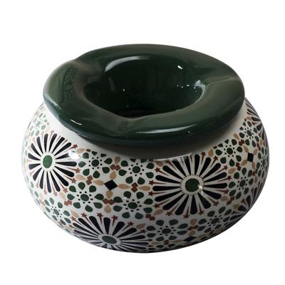 Storm Asbak Classic African - Kunststeen - D10 x H6 cm - print groen - voor binnen/balkon/serre