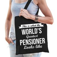 This is what the worlds greatest pensioner looks like cadeau tas zwart dames - thumbnail