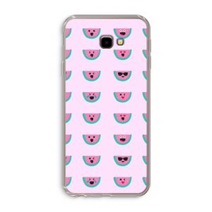 Smiley watermeloenprint: Samsung Galaxy J4 Plus Transparant Hoesje