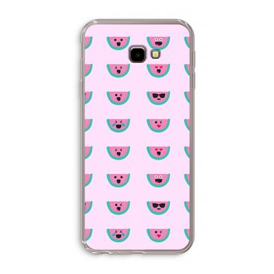 Smiley watermeloenprint: Samsung Galaxy J4 Plus Transparant Hoesje