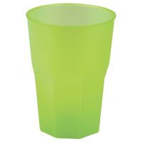 Drinkglazen frosted - groen - 6x - 420 ml - onbreekbaar kunststof - Feest/cocktailbekers - thumbnail