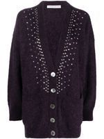 Alessandra Rich cardigan à détails de clous - Violet - thumbnail