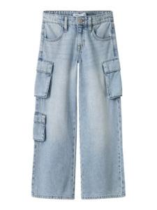 Name it zomer jeans broek meisjes - blauw - wide leg fit - NkfBella