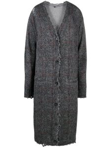 R13 cardigan long à effet usé - Gris