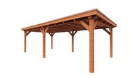 Trendhout Overkapping Siena 770x415 cm- Plat dak- Onbehandeld lariks Douglas hout- Trendhout