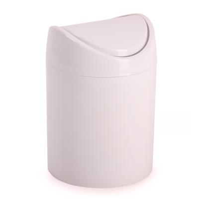Plasticforte Klein aanrecht prullenbakje met klepdeksel - lichtroze - 1,4L - 17 cm