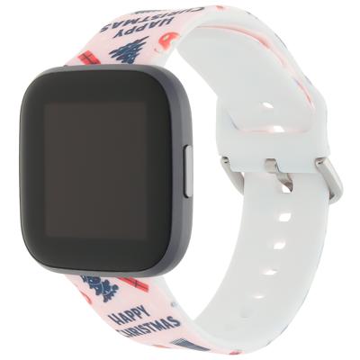 Fitbit Versa Print Sport Band - Kerst Roze Fitbit Versa Print Sport Band - Kerst Roze