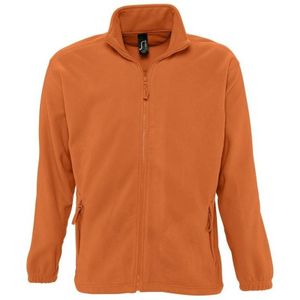 Warme oranje fleece trui met rits 2XL  -