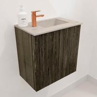 Toiletmeubel Mondiaz Joya Dlux | 40 cm | Meubelkleur Shadow | Faye wastafel Opalo Wasbak Rechts | 1 kraangat