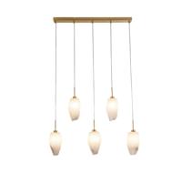 Searchlight 5-lichts hanglampRocky met wit glas - 23145-5SB
