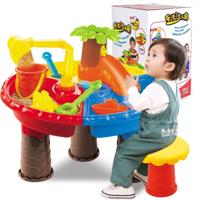 Outdoor zandstrand tafel speelgoed instellen voor kinderen (boom en ronde tafel)