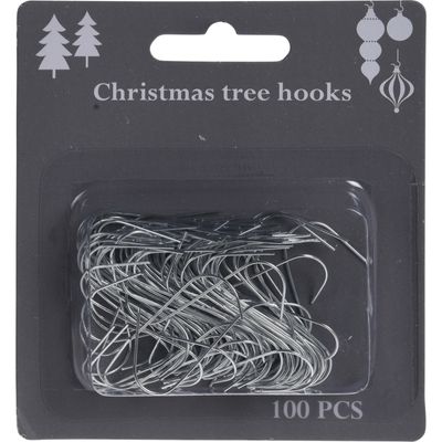 Kerstbalhaakjes/kerstboomhaakjes - 100x stuks - zilver - 3,6 cm