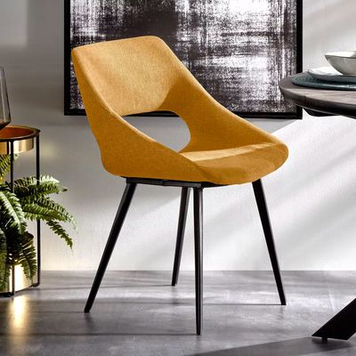 Kave Home Eetkamerstoel 'Hest' kleur Mosterdgeel Kave Home Eetkamerstoel 'Hest' kleur Mosterdgeel