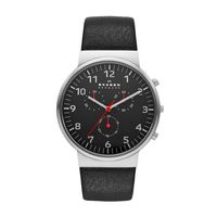 Horlogeband Skagen SKW6100 Leder Zwart 22mm