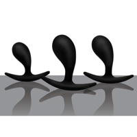 XR Brands Dark Droplets - 3 Piece Curved Anal Trainer Set - Black