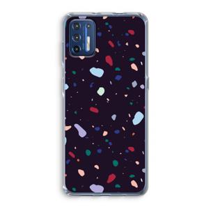 Dark Rounded Terrazzo: Motorola Moto G9 Plus Transparant Hoesje