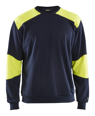 Blåkläder FR Sweatshirt 34581760 | Marine/High-Vis Geel | Maat XXL - 7330509664032